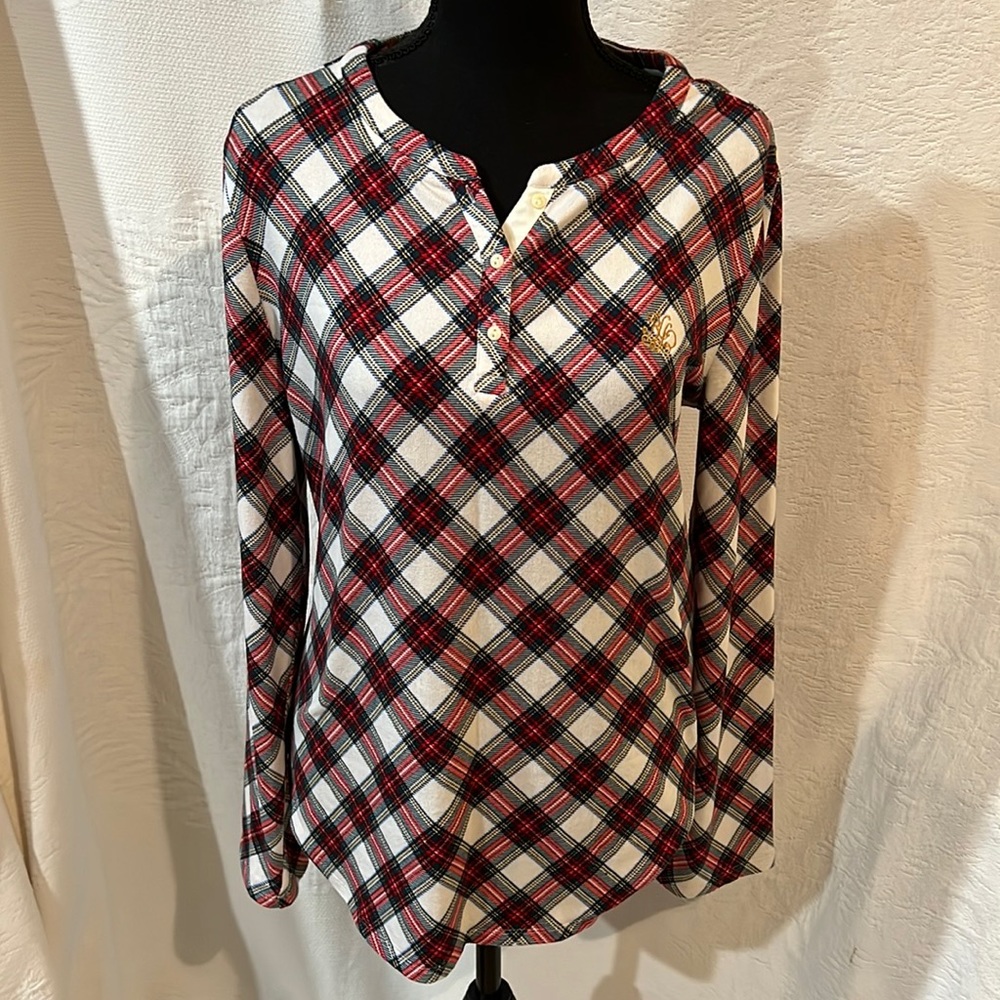 Plaid Ralph Lauren black label top, size medium‎